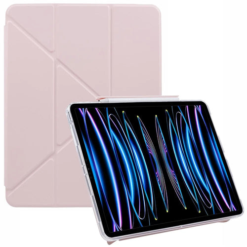 MUTURAL For iPad Air 13 (2026) / (2025) / (2024) / Pro 12.9 (2022) / (2021) / (2020) / (2018) Case Origami Stand Leather Tablet Cover - Pink - 1