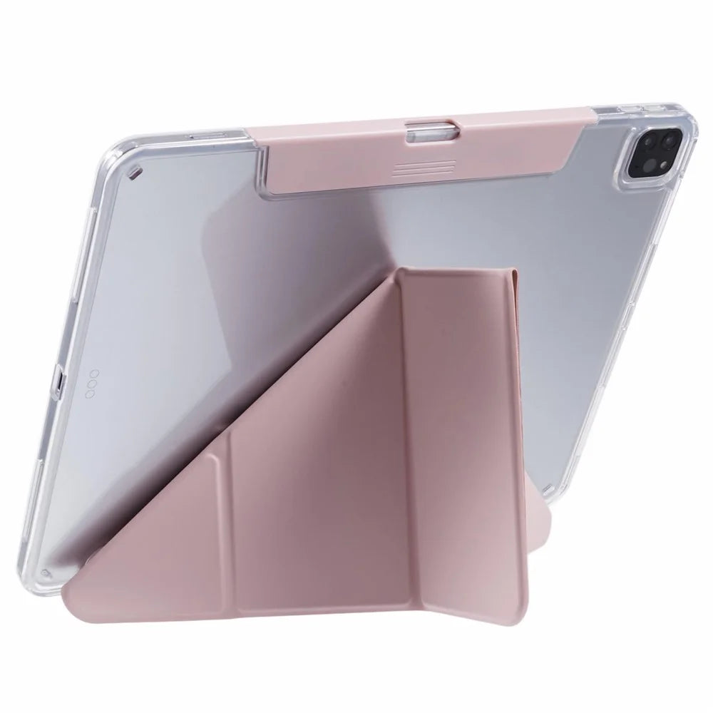 MUTURAL For iPad Air 13 (2026) / (2025) / (2024) / Pro 12.9 (2022) / (2021) / (2020) / (2018) Case Origami Stand Leather Tablet Cover - Pink - 2