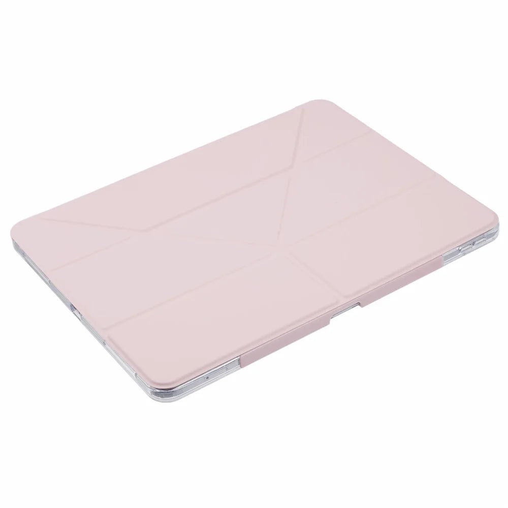 MUTURAL For iPad Pro 13 (2025) / 13 (2024) Case Origami Stand Leather Smart Tablet Cover Retractable Pen Slot - Pink - 5