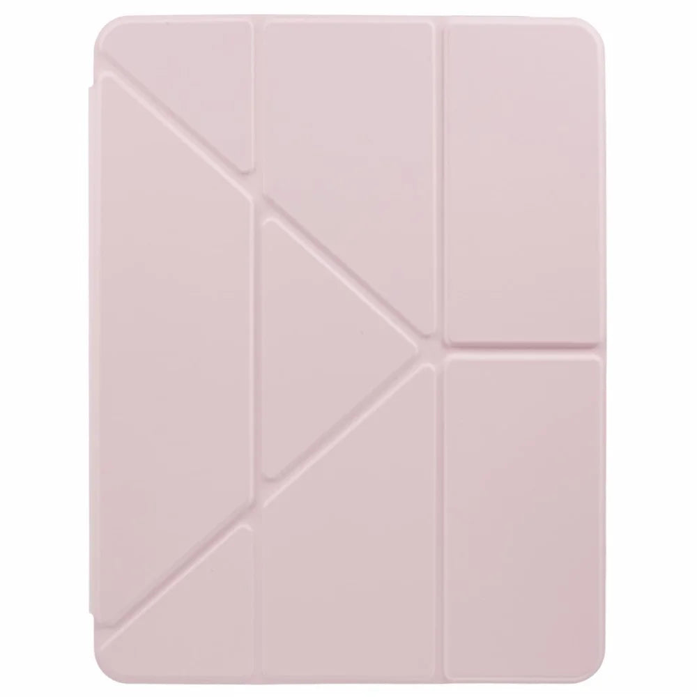 MUTURAL For iPad Pro 13 (2025) / 13 (2024) Case Origami Stand Leather Smart Tablet Cover Retractable Pen Slot - Pink - 7