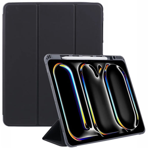 MUTURAL For iPad Pro 13 (2025) / 13 (2024) Case Tri-Fold Stand Tablet Leather Cover Auto Wake / Sleep - Black - 1