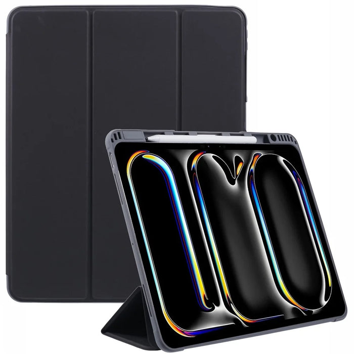 MUTURAL For iPad Pro 13 (2025) / 13 (2024) Case Tri-Fold Stand Tablet Leather Cover Auto Wake / Sleep - Black - 1