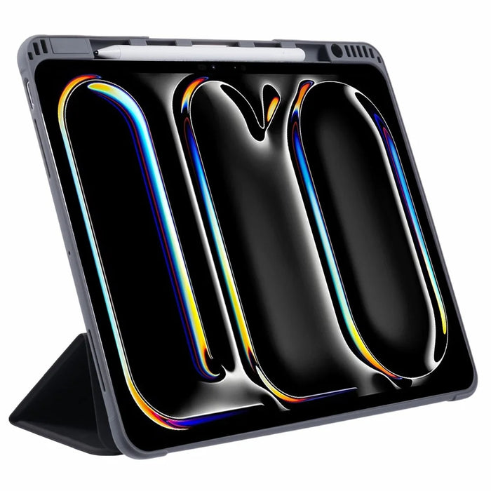 MUTURAL For iPad Pro 13 (2025) / 13 (2024) Case Tri-Fold Stand Tablet Leather Cover Auto Wake / Sleep - Black - 3