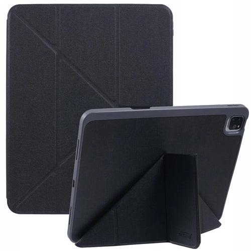 MUTURAL For iPad Pro 13 (2025) / 13 (2024) Case with Pencil Holder Origami Stand Leather Tablet Cover - Black - 1