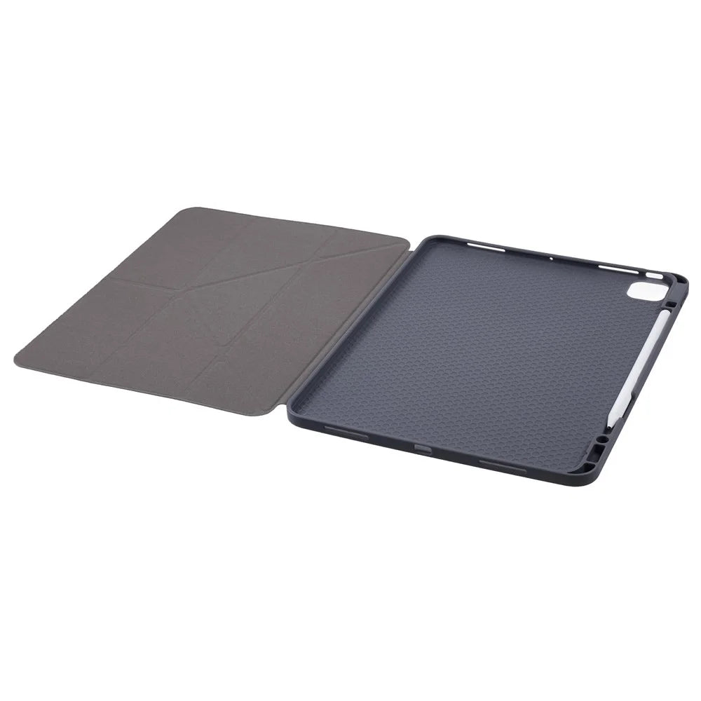 MUTURAL For iPad Pro 13 (2025) / 13 (2024) Case with Pencil Holder Origami Stand Leather Tablet Cover - Black - 4