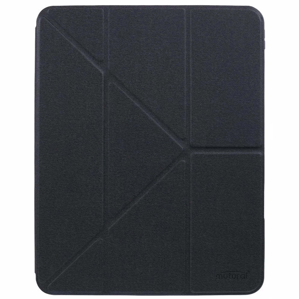 MUTURAL For iPad Pro 13 (2025) / 13 (2024) Case with Pencil Holder Origami Stand Leather Tablet Cover - Black - 6