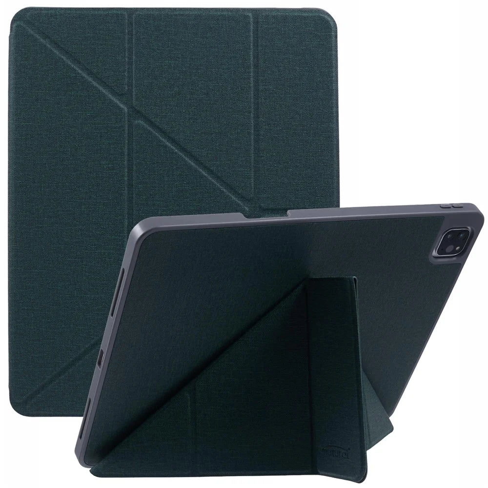 MUTURAL For iPad Air 13 (2026) / (2025) / (2024) / Pro 12.9 (2022) / (2021) / (2020) / (2018) Case Smart Leather Tablet Cover Origami Stand - Green - 1