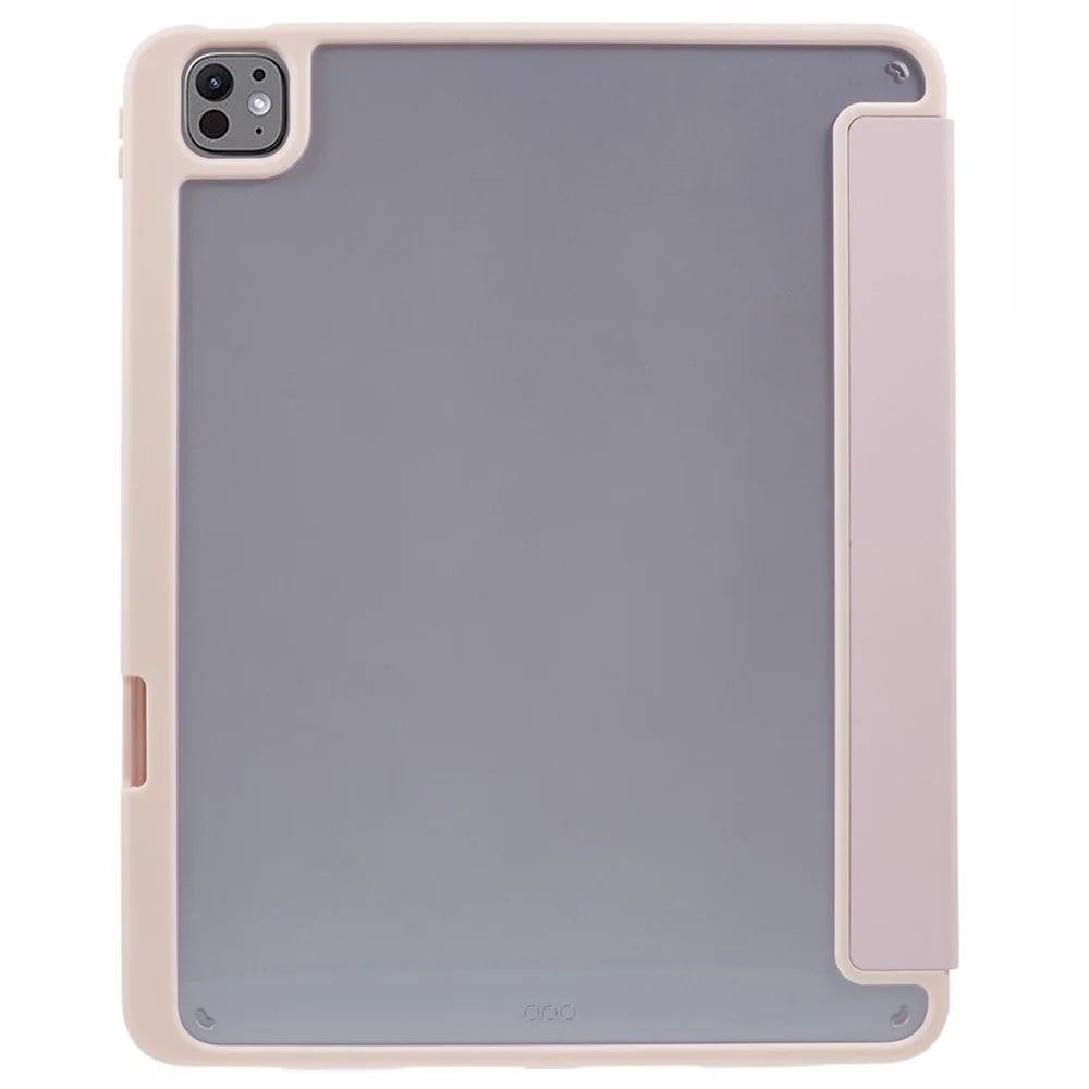 MUTURAL For iPad Pro 13 (2025) / 13 (2024) Case Leather Trifold Stand Cover  Auto Wake / Sleep - Pink - 7