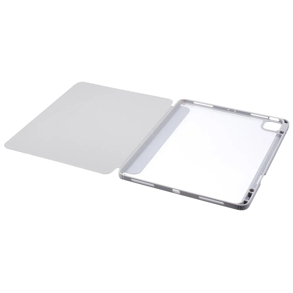 MUTURAL For iPad Air 13 (2026) / (2025) / (2024) / Pro 12.9 (2022) / (2021) / (2020) / (2018) Leather Case Trifold Stand Cover with Pencil Holder - Grey - 4