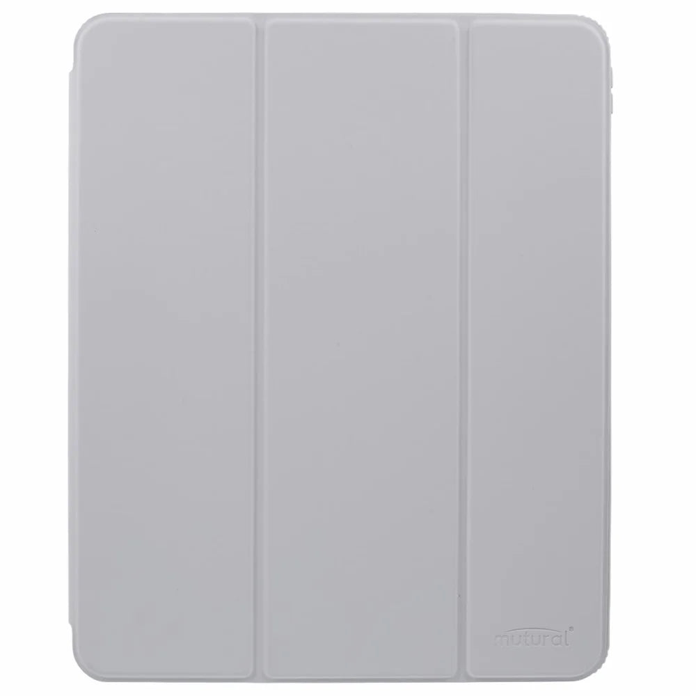MUTURAL For iPad Air 13 (2026) / (2025) / (2024) / Pro 12.9 (2022) / (2021) / (2020) / (2018) Leather Case Trifold Stand Cover with Pencil Holder - Grey - 7