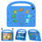 For iPad 10.2 (2021) / (2020) / (2019) Kickstand Case Cartoon Design Anti-Drop EVA+PC Tablet Cover with Strap for Kids - Blue - 1