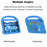 For iPad 10.2 (2021) / (2020) / (2019) Kickstand Case Cartoon Design Anti-Drop EVA+PC Tablet Cover with Strap for Kids - Blue - 4