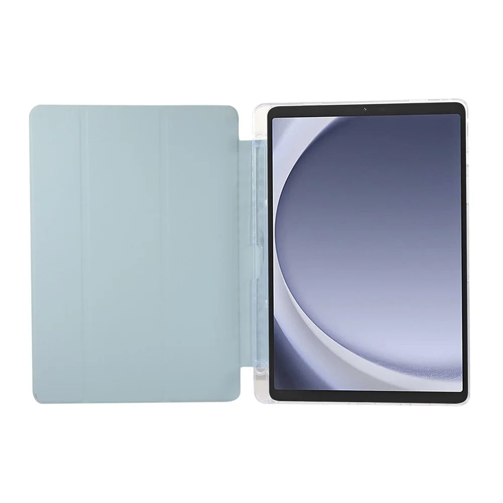 For Samsung Galaxy Tab A11+ / A9+ Stand Case Auto Sleep / Wake Carbon Fiber Texture Leather Tablet Cover - Baby Blue - 2