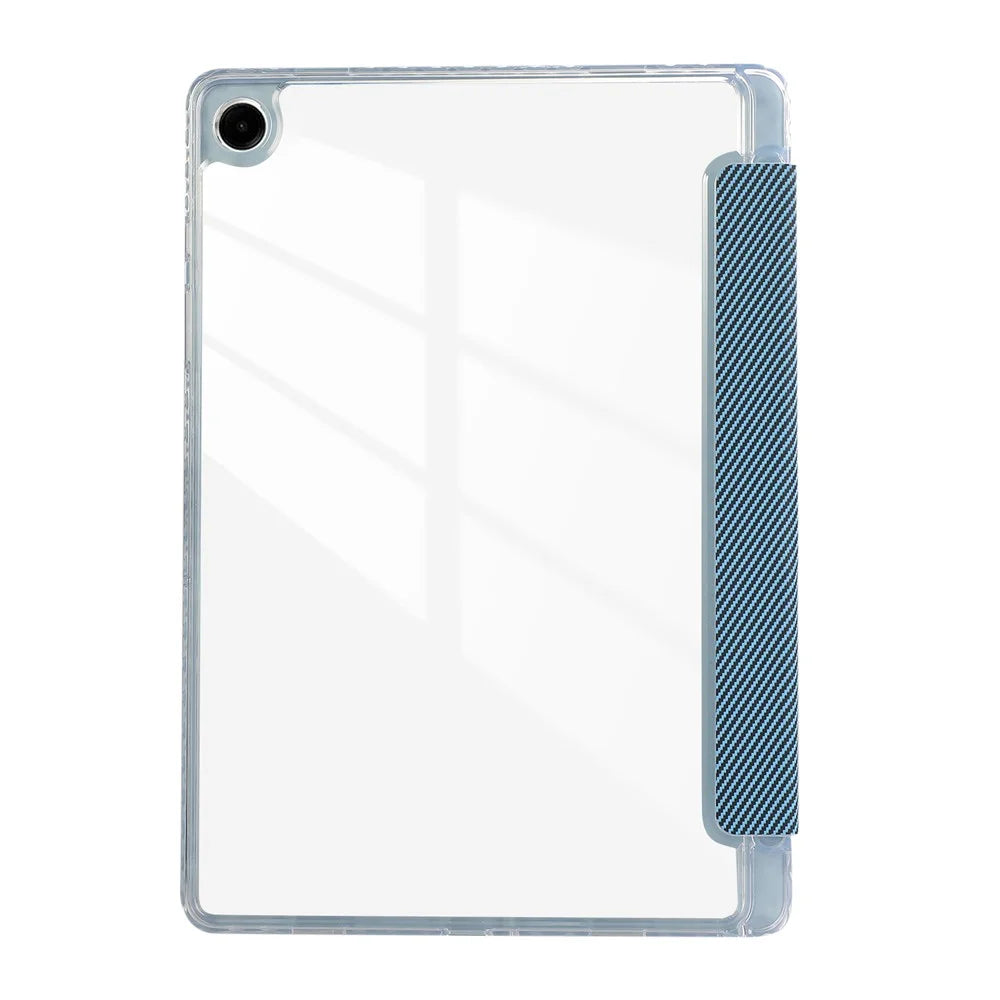 For Samsung Galaxy Tab A11+ / A9+ Stand Case Auto Sleep / Wake Carbon Fiber Texture Leather Tablet Cover - Baby Blue - 6