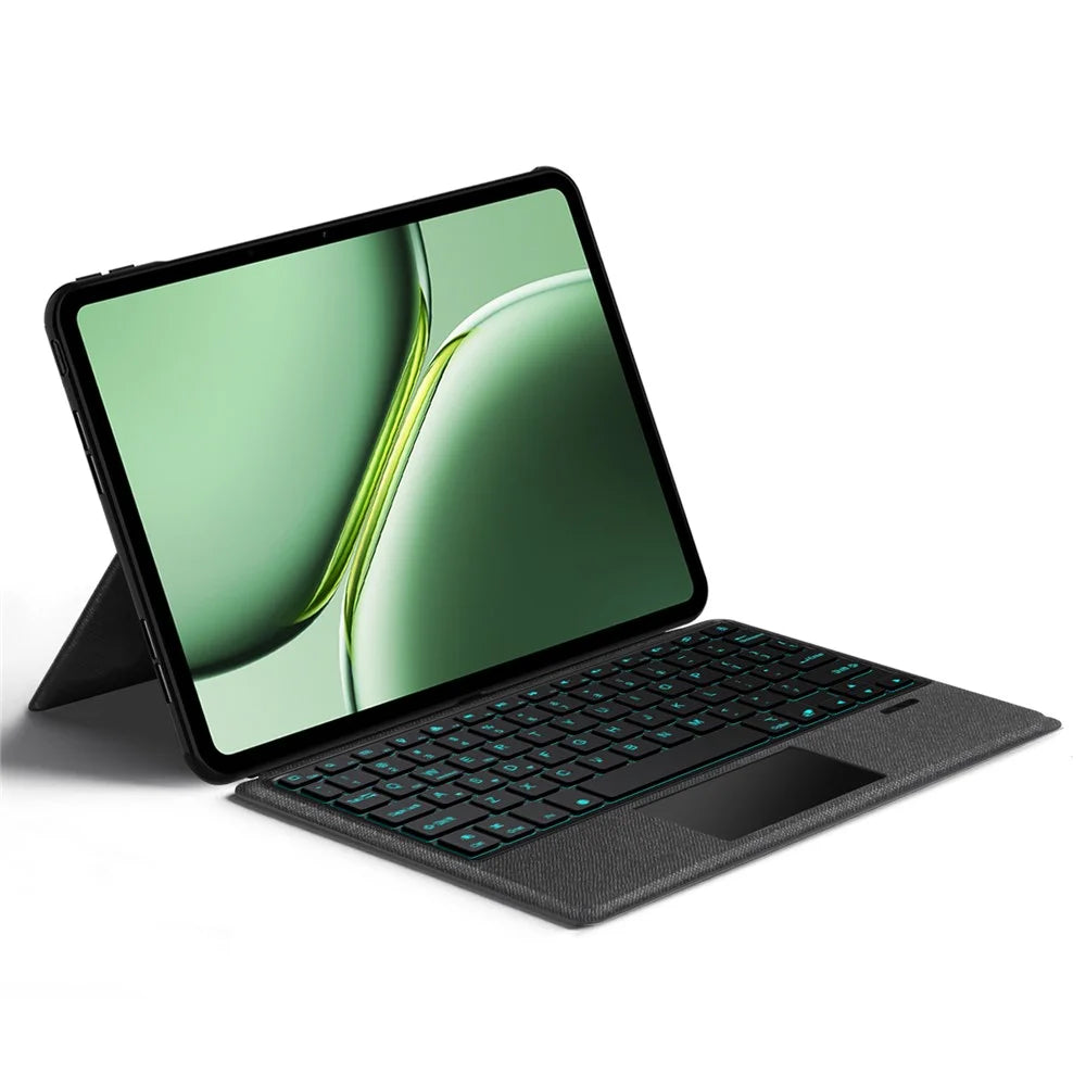 For OnePlus Pad Pro Leather Case + Bluetooth-compatible Keyboard with Backlight Trackpad - 2