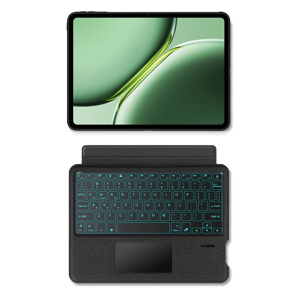 For OnePlus Pad Pro Leather Case + Bluetooth-compatible Keyboard with Backlight Trackpad - 3