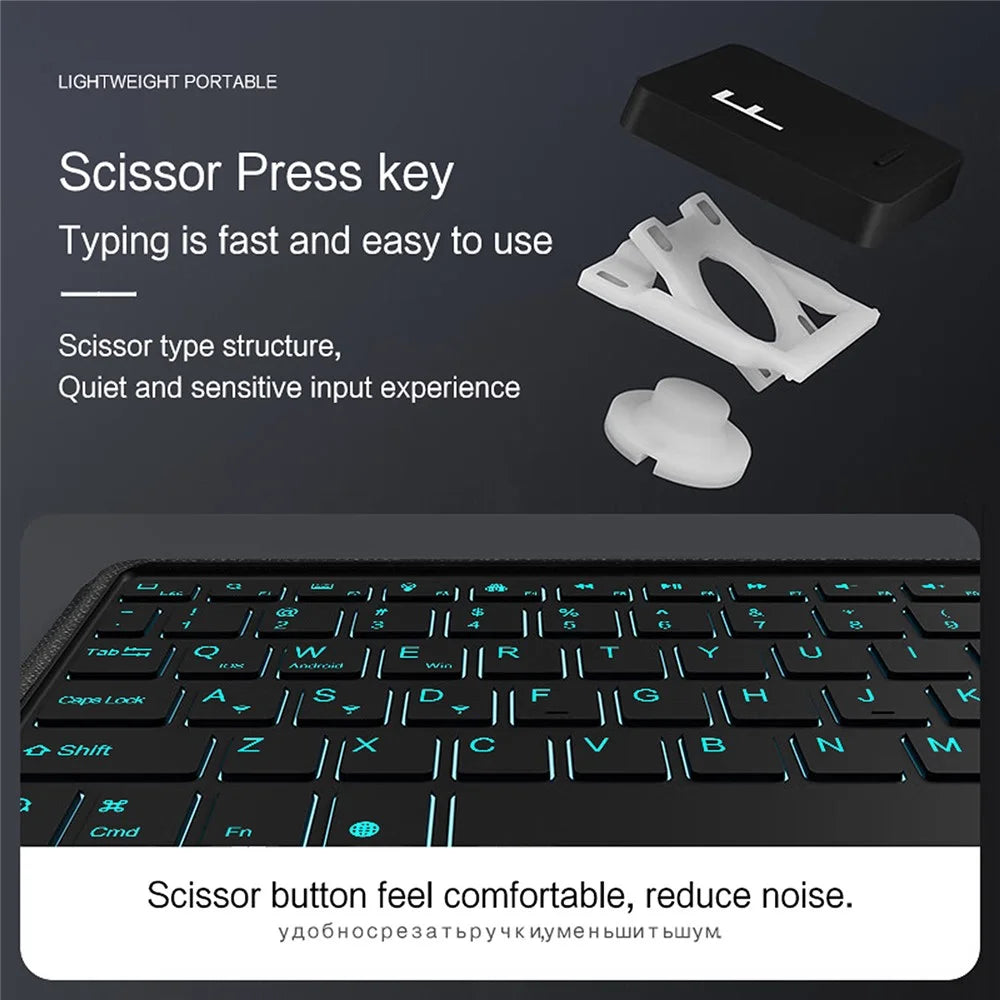For OnePlus Pad Pro Leather Case + Bluetooth-compatible Keyboard with Backlight Trackpad - 7