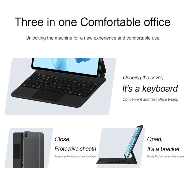 For Huawei MateBook E Go Magnetic Floating Bluetooth-compatible Keyboard + Leather Tablet Case (English) - 7