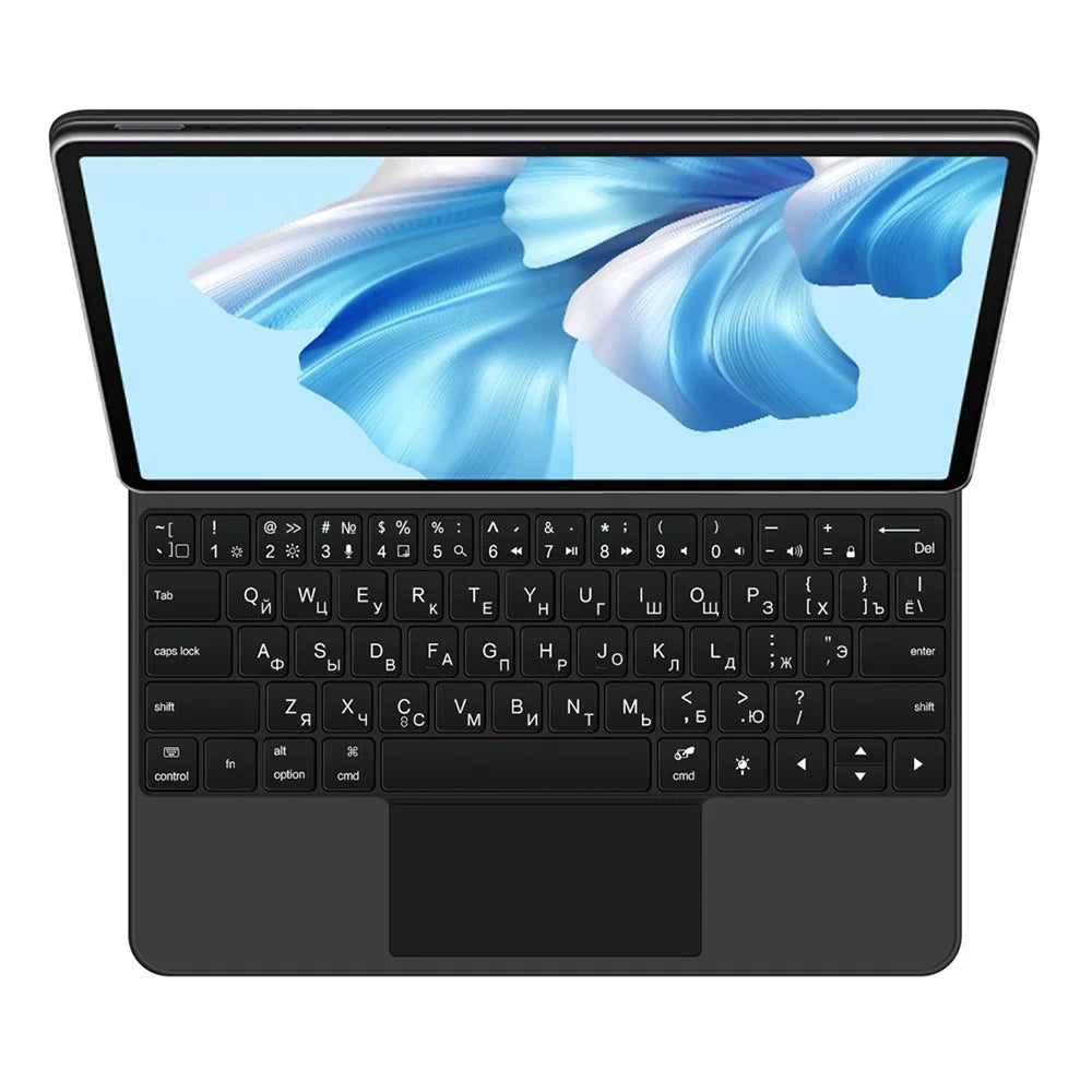 For Huawei MateBook E Go Magnetic Bluetooth-compatible Keyboard (Russian) + Adjustable Stand Leather Tablet Case - 2