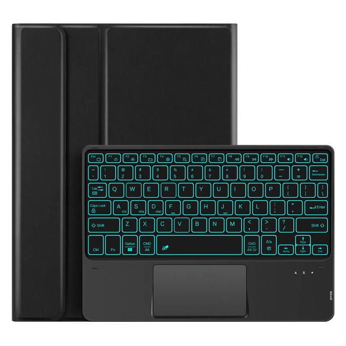For Samsung Galaxy Tab A9+ Backlight Touchpad Bluetooth-compatible Keyboard with Pen Slot Leather Tablet Case - 3