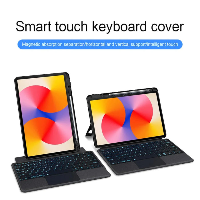 For Huawei MatePad SE 11 Leather Case + Bluetooth-compatible Keyboard with Backlight Trackpad - 4