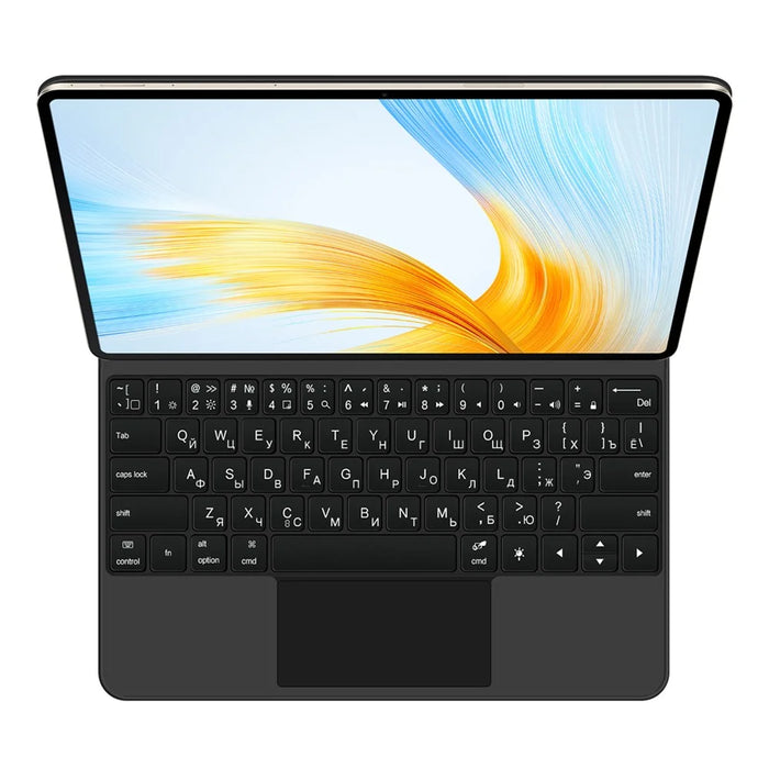 For Honor MagicPad 13 Magnetic Bluetooth-compatible Keyboard (Russian) + Adjustable Stand Leather Tablet Case - 2