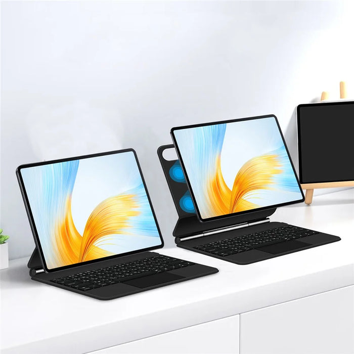 For Honor MagicPad 13 Magnetic Bluetooth-compatible Keyboard (Russian) + Adjustable Stand Leather Tablet Case - 4