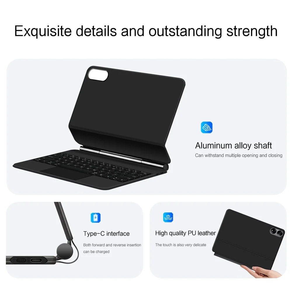 For Honor MagicPad 13 Magnetic Floating Bluetooth-compatible Keyboard + Leather Tablet Case (English) - 5