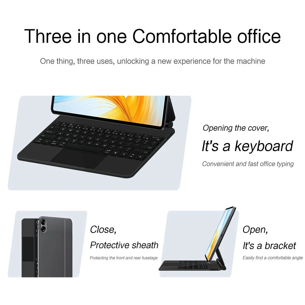 For Honor MagicPad 13 Magnetic Floating Bluetooth-compatible Keyboard + Leather Tablet Case (English) - 7