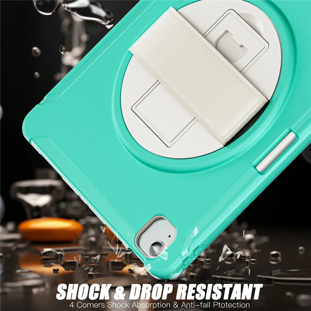 For iPad Air 13 (2026) / (2025) / (2024) / Pro 12.9 (2022) / (2021) / (2020) / (2018) Case Kickstand PC+TPU+Silicone Cover with Pen Slot - Mint Green - 4