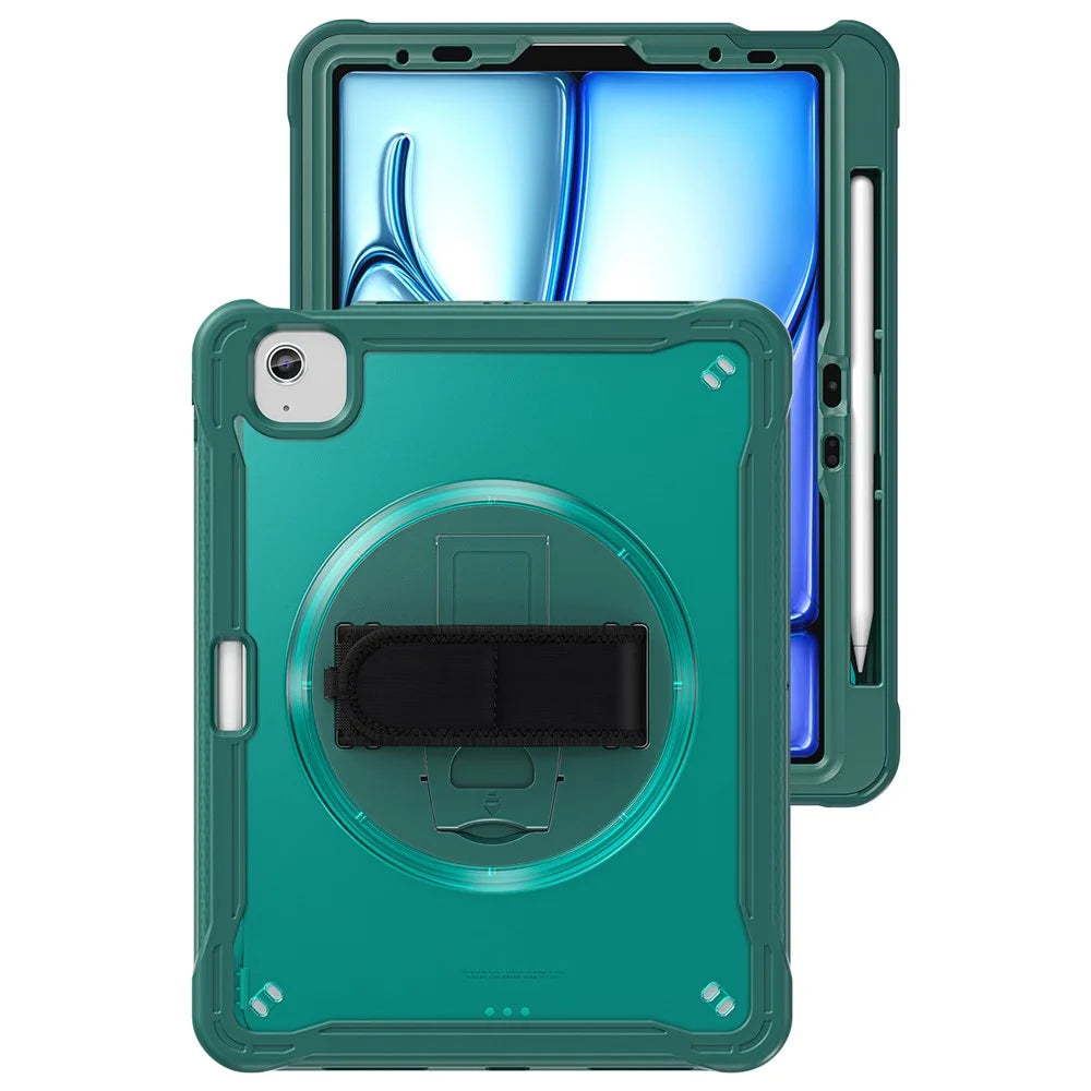 For iPad Air 11 (2026) / (2025) / (2024) / Air (2022) / (2020) / Pro 11 (2022) / (2021) / (2020) / (2018) Case Kickstand Cover - Midnight Green - 1