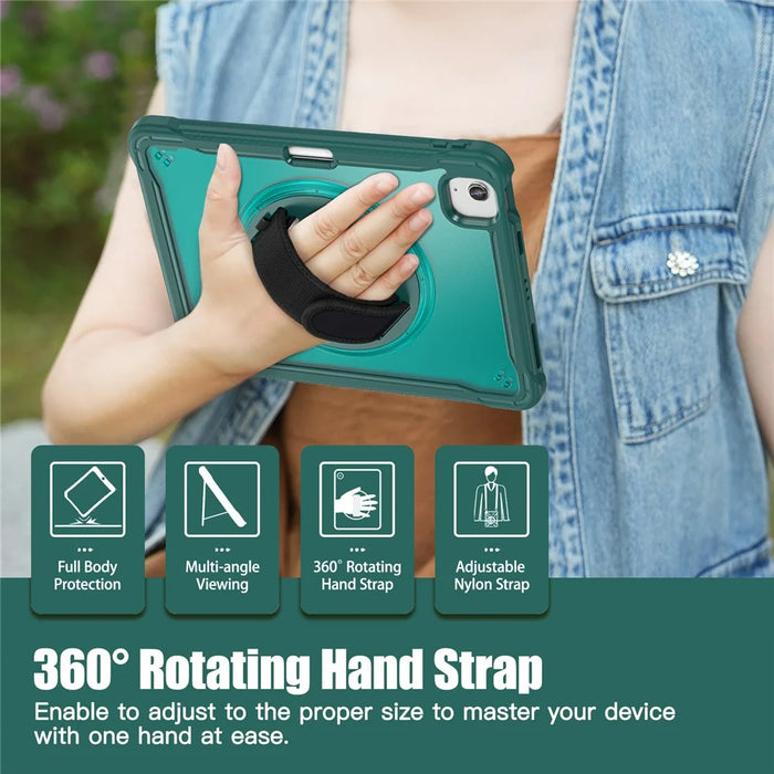 For iPad Air 11 (2026) / (2025) / (2024) / Air (2022) / (2020) / Pro 11 (2022) / (2021) / (2020) / (2018) Case Kickstand Cover - Midnight Green - 5