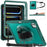 For iPad Pro 11 (2025) / 11 (2024) Case Hand Strap Kickstand PC+TPU+Silicone Cover with Shoulder Strap - Midnight Green - 1