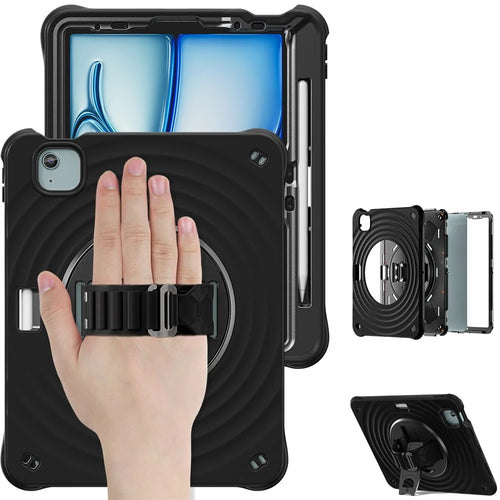 For iPad Air 11 (2026) / (2025) / (2024) / Air (2022) / (2020) / Pro 11 (2022) / (2021) / (2020) / (2018) Case Kickstand Cover - Black - 1