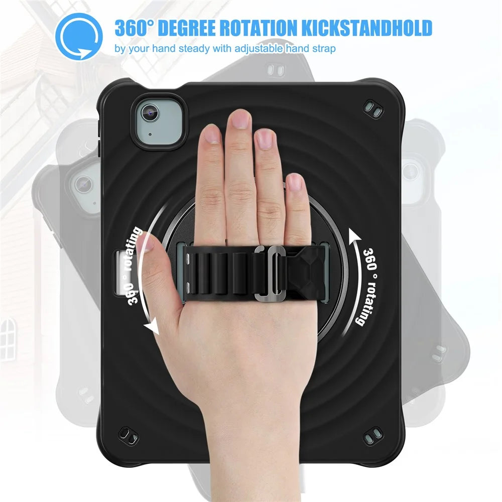 For iPad Air 11 (2026) / (2025) / (2024) / Air (2022) / (2020) / Pro 11 (2022) / (2021) / (2020) / (2018) Case Kickstand Cover - Black - 4
