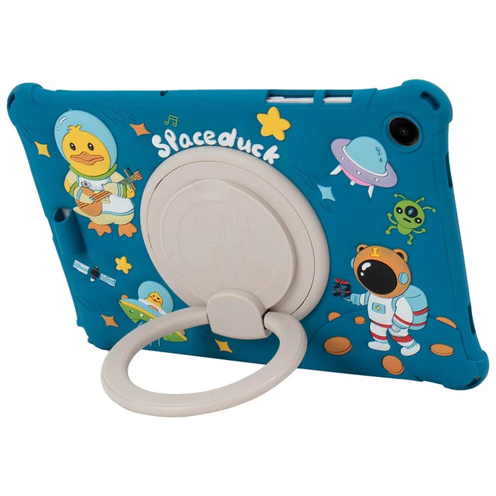For Samsung Galaxy Tab A9+ X216 Case Cartoon Design Rotatable Kickstand Silicone Tablet Cover - Green - 2