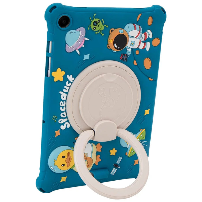 For Samsung Galaxy Tab A9+ X216 Case Cartoon Design Rotatable Kickstand Silicone Tablet Cover - Green - 3