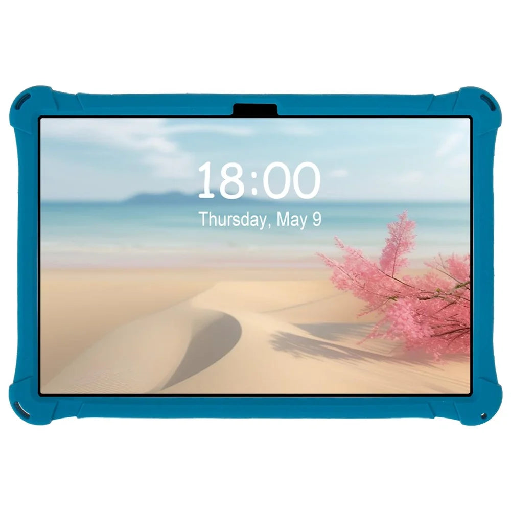 For Samsung Galaxy Tab A9+ X216 Case Rotatable Kickstand Cute Cartoon Silicone Tablet Cover with Lanyard - Green - 5