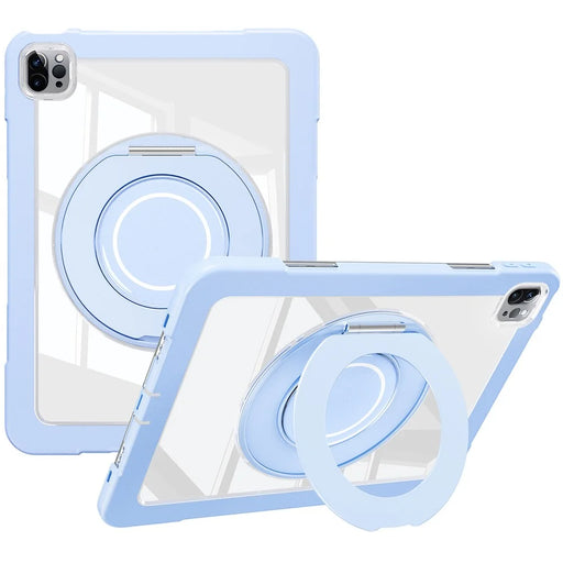 For iPad Pro 11 (2022) / (2021) / (2020) / Air (2022) / (2020) Case Swivel Kickstand PC+Silicone Anti-Drop Tablet Cover - Blue - 1