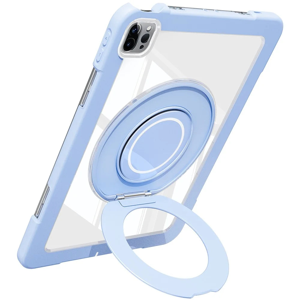 For iPad Pro 11 (2022) / (2021) / (2020) / Air (2022) / (2020) Case Swivel Kickstand PC+Silicone Anti-Drop Tablet Cover - Blue - 3