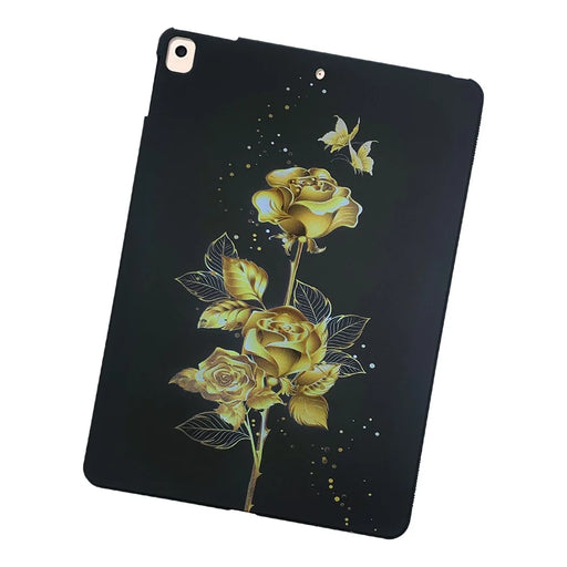 For iPad 10.2 (2021)  /  (2020)  /  (2019) TPU Case Pattern Printing Slim Tablet Protective Cover - Gold Rose - 2
