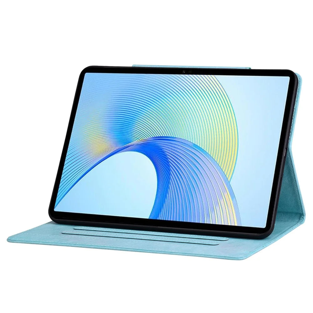 For Lenovo Xiaoxin Pad Pro 12.7 inch Case Cat Buckle Closure Leather Protective Stand Cover - Sky Blue - 5