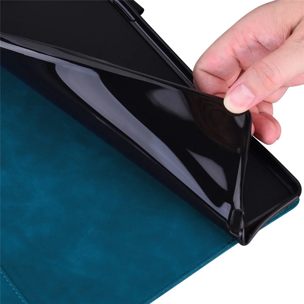 For Lenovo Xiaoxin Pad Pro 12.7 inch Case Card Holder Stand Folio Leather Tablet Cover - Blue - 5
