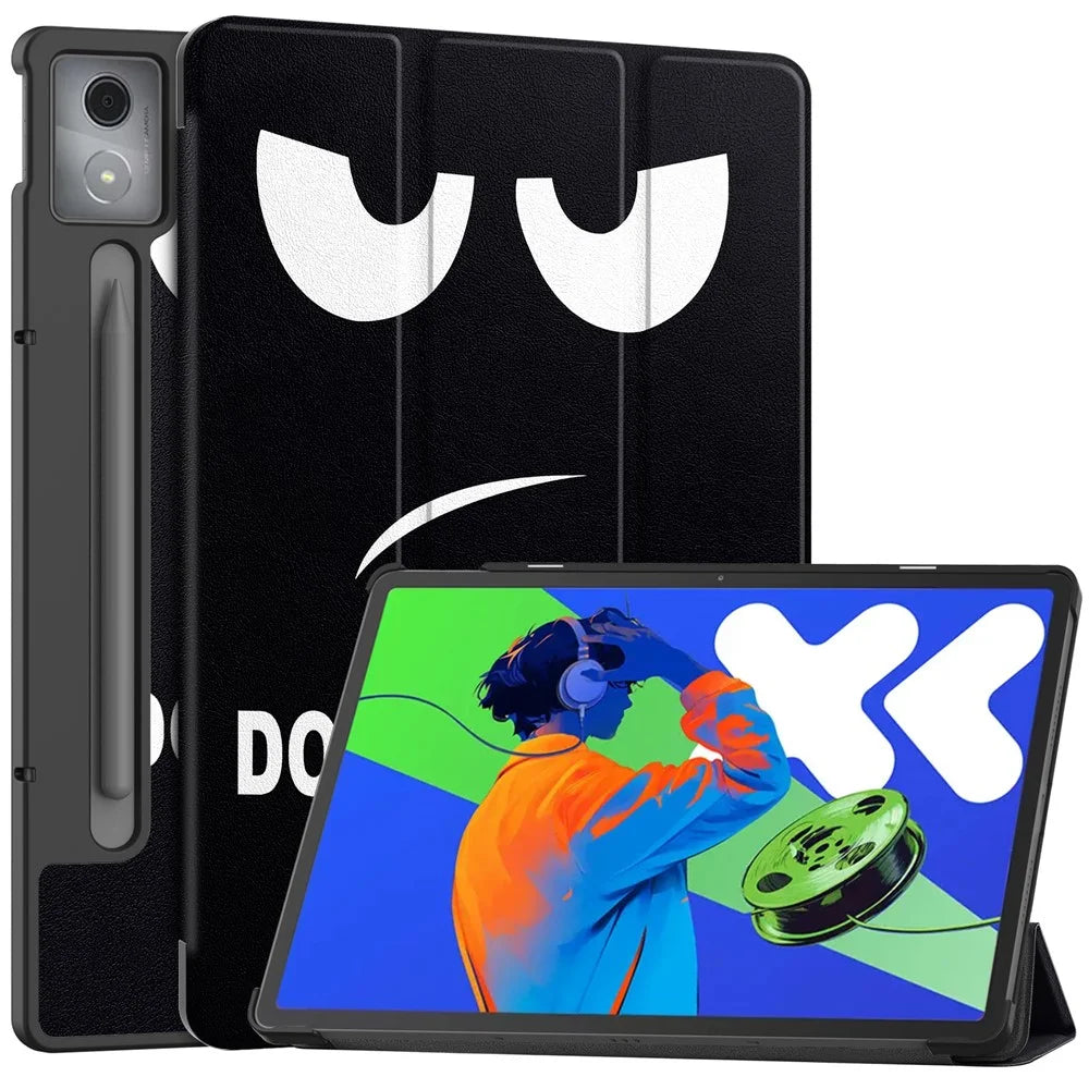 For Lenovo Xiaoxin Pad Pro 12.7 inch Case Pattern Print Leather Stand Tablet Cover - Don't Touch Me - 1