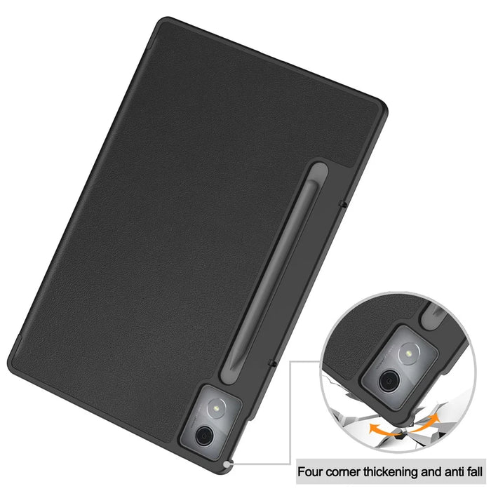 For Lenovo Xiaoxin Pad Pro 12.7 inch Case Anti-Drop Leather Stand Tablet Cover - Black - 7