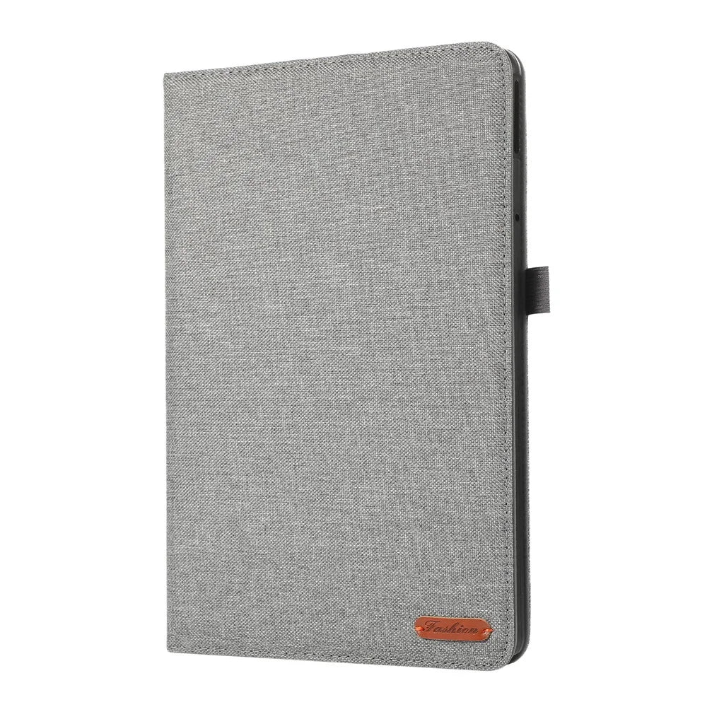 For Lenovo Tab M11 Plus Leather Case Card Holder Cloth Texture Tablet Stand Cover - Grey - 5