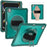 For iPad Pro 13 (2025) / (2024) Case Kickstand PC+TPU+Silicone Tablet Cover with Rotary Hand Strap - Midnight Green - 1