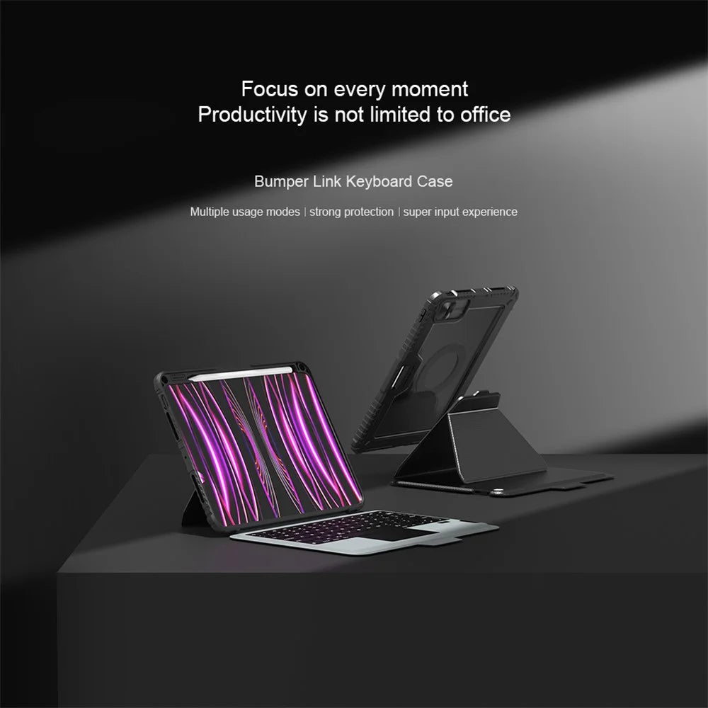 NILLKIN For iPad Pro 11 (2025) / 11 (2024) Shockproof Case Detachable Backlight Keyboard Case - 5