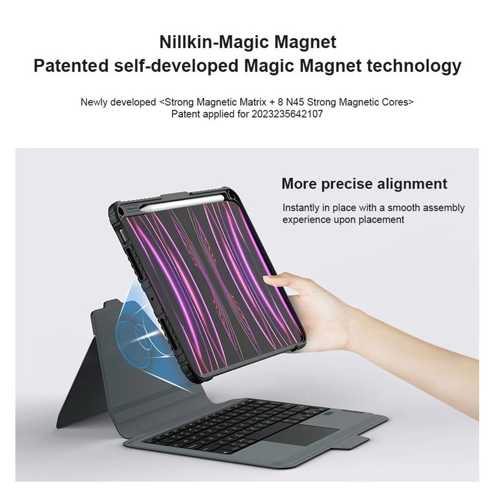NILLKIN For iPad Pro 11 (2025) / 11 (2024) Shockproof Case Detachable Backlight Keyboard Case - 7