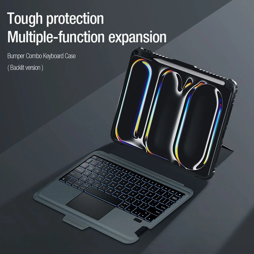 NILLKIN For iPad Pro 11 (2025) / 11 (2024) Tablet Case with Detachable Bluetooth-compatible Keyboard (Backlight Version) - 5